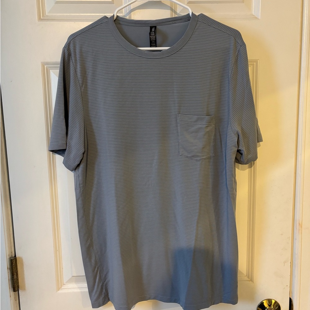 Vuori Linear Tech Men's Gray Striped Shirt